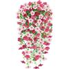 Epaing 2 Pièces Fleurs Artificielles, artificielles Murales Suspendues Fleurs extérieures Paniers mur de fleur, Plantes Artificielles pour Célébration Cuisine Jardin Bureau(Rosa Pink)