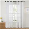 MIULEE Tende Trasparenti in Voile Con Occhielli Morbidi Finestre per Camera da Letto e per Salotto Eleganti Soggiorno 2 Pannelli 102x225cm Bianco
