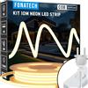 FonaTech Strisce led 220V 10 metri per esterni IP65 Striscia esterno impermeabile bianco caldo 3000K strip led