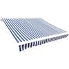 Annlera Tenda Da Sole 400x300 cm Da Balcone Estensibile Da Esterno Parasole Autoportante a Bracci Blu E Bianco