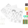 INNSPIRO 33 accessori e 3 fogli A4 'Kit di plastica magica tema 3 in 1 pre disegni'. Espressioni. Artigianato per bambini