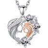 MAMIJUX Collana Mamma Figlia Love Cuore Regalo Speciale Argento