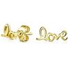 Bling Jewelry Detto Ispiratore Parole Scritte Amore Orecchini Per Donne Adolescenti Fidanzata Placcati In Oro Giallo 14K .925 Argento