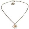 Alpenflüstern Collana in metallo Greta con strass bianco raffinato, piccola - Collana tradizionale Dirndl, colore argento antico DHK273, Metallo