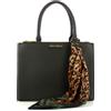 Just Cavalli borsa nera a mano con foulard abbinato