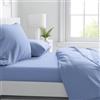 Corredocasa - Completo Lenzuola in Microfibra, Set Letto con Lenzuolo Sotto, Lenzuolo Sopra e Federe in Tinta Unita (Singolo Celeste)