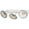 VANNI LAMPADARI - Applique da Parete Interno Edera - Lampada da Parete Orientabile 3 Luci in Ceramica Decorata a Mano - Applique Camera da Letto - Bagno - Cucina - Soggiorno, Verde