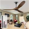 OUENGK Ventilatore da soffitto in legno per esterni da 70 pollici di grandi dimensioni senza luci, con telecomando, 3 pale, flusso d'aria elevato, con motore CC reversibile e silenzioso