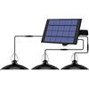 HUIOP Lampada a sospensione solare HUIOP Lampada a sospensione solare Lampada da soffitto a LED ricaricabile da esterno a 3 teste impermeabile a energia solare Lampada da soffitto a LED con illuminazione au