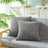 CaliTime Confezione da 2 federe per cuscino, comode per divano, divano letto, comode, super morbide, velluto a coste, strisce di mais, su entrambi i lati, 60 cm x 60 cm, grigio medio