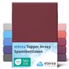 etérea Himmlische Qualität etérea Jersey Topper Lenzuolo con Angoli 180x200-200x200 cm Bordeaux Epaisseur 5-10 cm - 100% Cotone - Oekotex Materasso Letto Copripiumino - Lenzuola 180x200cm - 200x200cm Rosso