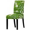 Chickwing Coprisedie con Schienale Alto 2/4/6pezzi, Chickw11 3D Piante Tropicali Stile Elasticzzato Lavabile Estraibile Copertura della Sedia per Hotel Banchetto Party Decor (Verde Monstera,4 Pezzi)