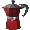 Bialetti Moka Emotion Caffettiera 3 Tazze, Alluminio, Rosso, 30x20x15 cm