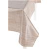 Casatessile Tovaglia plastificata Italiana Trama Tovaglia Cerata, Tovaglia Plastica - Beige, 6 posti 140x180 cm.