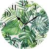 FJAUOQ Orologio da parete con foglie verdi tropicali silenzioso senza ticchettio orologio da cucina 9.5 In rotondo Bagno Scrivania Orologio Soggiorno Decor