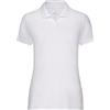 FIANA FASHIONS Polo da donna a maniche corte con colletto, bianco, S