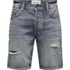 Only & Sons Pantaloncini Uomo Denim Bermuda Vita Media Cinque-Tasche Cotone Bermuda, Colore:Blu Scuro, Taglia:M