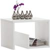 BAKAJI Tavolino da Caffè Laterale Divano con Ripiano Libreria Portariviste Design Moderno Arredamento Casa Soggiorno Dimensione 59 x 36 x 38 cm (Bianco)