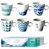 kasaviva Set 6 Tazzine Tazze Caffè in Ceramica senza Piattini Ocean