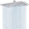 HardiValue Soffione doccia a pioggia, in acciaio inox, ugelli anticalcare (cromati, 30 x 20 cm)