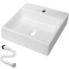 MAGIC SELECT Lavabo in Ceramica, Lavabo da Appoggio Bianco, Lavabo Sospeso Bagno Antimacchia, Facile da Pulire con Attacchi Standard. Ideale per Cucina o Bagno. (32x29x11 CM)