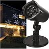 EMOS DCPC02 - Proiettore a LED, fiocchi di neve bianchi, illuminazione da parete, proiezione di facciate, pareti e pareti, IP44, illuminazione natalizia per interni ed esterni, cavo da 3 m, colore: