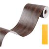 Lifuncren 10 cm x 10 m Bordi Adesivi per Pareti, Impermeabile Rimovibile Bordo Adesivo per Mobili, Adesivo Effetto Legno Greca Adesiva per Parete Carta da Parati per Porte Pavimento (Noce)