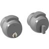 MERONI SERRATURE Serratura Pomolo per Porta - Serratura di Sicurezza con Pomolo PremiApri, Ideale per Porte di Uffici in Legno Metallo Alluminio Vetro, Con Chiave, Made in Italy (Grigio)
