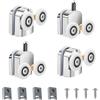 Ownkim Set di 4 rotelle box doccia doppie da 23 mm,rotelle per porta doccia doppie 23 mm,resistenti e silenziose, per porte in vetro con spessore di 3-6 mm (23 mm)