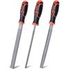 REALTEK Set di raspe per legno 3 pezzi, lima per legno comprendente raspa piatta, mezza raspa rotonda e raspa rotonda, Raspa legno lavoro per Legno e plastica
