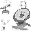 lionelo MELL Sdraietta Elettrica 360° per Neonati e Bambini fino a 9kg Barra Giocattoli e Telecomando 5 Velocità 12 Melodie Cinture di Sicurezza Regolabile Rilevamento del Movimento (Beige, MELL)