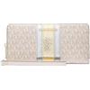 Michael Kors Jet Set Travel Large Signature Continental Portafoglio, A righe oro pallido, Portafoglio da polso
