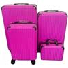 Generico SET DI 4 PEZZI DI VALIGIE DI COLORE ROSA, VALIGIE DA VIAGGIO MULTIFUNZIONALI, TROLLEY RIGIDI (BAGAGLIO 20)