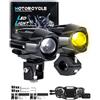 Dinfu 60W led moto fari ausiliari 9v -60v tondo LED fendinebbia IP67 faretti 5 modelli di flash con kit fascio e 2 staffe di montaggio per moto ATV UTV dirt bike 4x4 pickup camion barca
