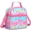 VASCHY Borsa Termica Bambini,Borsa Frigo Piccola con Tracolla Borsa Porta Pranzo Scuola Viaggio per 3-6 Anni Unicorno Gradiente