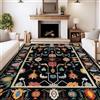 MAST DOO Tappeto da soggiorno lavabile, 120 x 160 cm, stile boho-vintage, morbido e antiscivolo