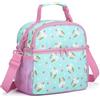 VASCHY Borsa Termica Bambini,Borsa Frigo Piccola con Tracolla Borsa Porta Pranzo Scuola Viaggio per 3-6 Anni Gattini Verde