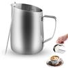 Zosenyer Bricco Latte Professionale, bollitore lattiera 450ml in Acciaio Inox con Marca di Misurazione e Penna per Latte Art, per Cappuccino, Latte e Espresso, Lavabile in Lavastoviglie
