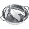 BHDK Pentola Calda con Divisore, Pentola Calda In Acciaio Inox Anatra Mandarina Antiaderente Cinese Shabu Shabu Pentola Calda con Manico Cavo per Forno A Gas Fornello A Induzione(30 cm)