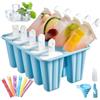 HSHHOOM Stampi per Ghiaccioli Forme, Stampi Gelato Stecco,Stampi per Ghiaccioli in Silicone,Formine Ghiaccioli Riutilizzabili, Formine per Ghiaccioli Bambini e Adulti (LAN-10)