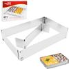 CTCEHL Stampo Rettangolare Torta,Teglia Forno Rettangolare,Anello per Dolci in Acciaio Inox,Stampo Torta Flessibile e Regolabile,per cuocere e decorare torte,crostate,pizza (Massimo: 53 * 34 cm)
