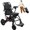 locwanot Sedie a rotelle elettriche ultra leggere da 12 pollici per adulti, sedia a rotelle elettrica pieghevole leggera con corrimano e poggiapiedi regolabili, sedile allargato da 40 cm, sedia a