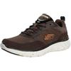 Skechers Uomo Trainer-Flex Advantage 5.0, Scarpe da Ginnastica, Marrone Suede Mesh Duraleather Nero Trim, 46 EU