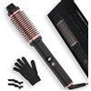 Aischens Spazzola Termica 38mm, Spazzola Rotonda con Schermo LCD 120-200 ℃, Spazzola Arricciacapelli per Capelli Lunghi e Corti, Spazzola Lisciante per Capell, Spazzola Calda in Ceramica (Nero e oro)