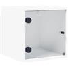 vidaXL Comodino con Anta in Vetro Bianco 35x37x35 cm