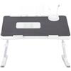 HUOLE Vassoio da letto portatile per computer portatile con gambe pieghevoli, scrivania pieghevole per lavorare, leggere e scrivere, adatto per divano, letto, spiaggia, 60 x 40 x 26-39 cm, nero