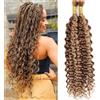 TAOYEMY Deep Wave Capelli Sintetici Sfusi per Trecce 16 Pollici 100g (1 Confezione—2 Ciocche) Extension per Trecce Boho Senza Cuciture, Stile Ricci e Bagnati (P27/30#, 16 inch)