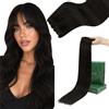 Ugeat Extension Tessitura Capelli Veri Lisci Castano 100grammi 50 cm Extension Capelli Veri Matassa Marrone Scuro Umani Lisci Remy Invisibile Spessi