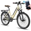 Fafrees Bicicletta elettrica da 26 pollici, Bici Elettrica 250W, 36 V, 10 Ah, velocità massima 25 km/h, bicicletta adatta per donne e adulti, oro