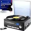 auvisio Giradischi compatto: impianto stereo compatto e digitalizzatore con radio digitale DAB e software (impianto stereo con giradischi, con CD, registratore a cassette)